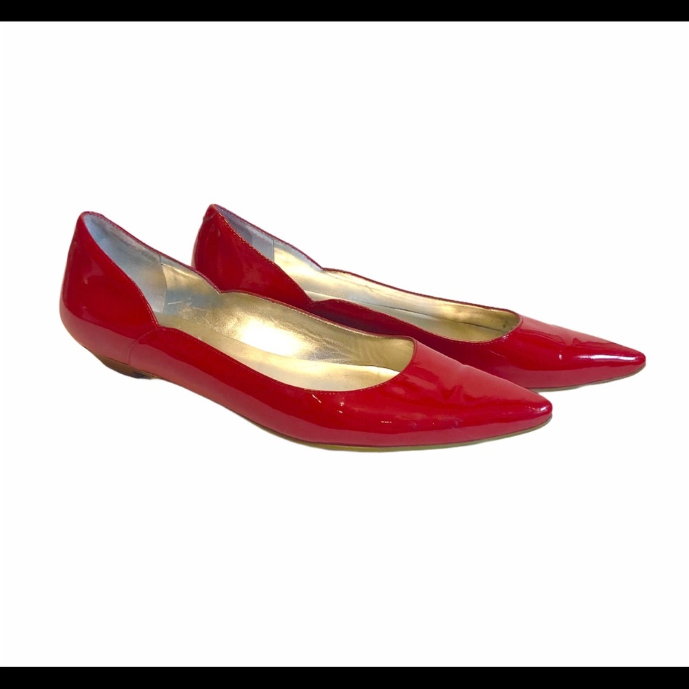 Guess Red Patent Leather Pointed Toe Flats